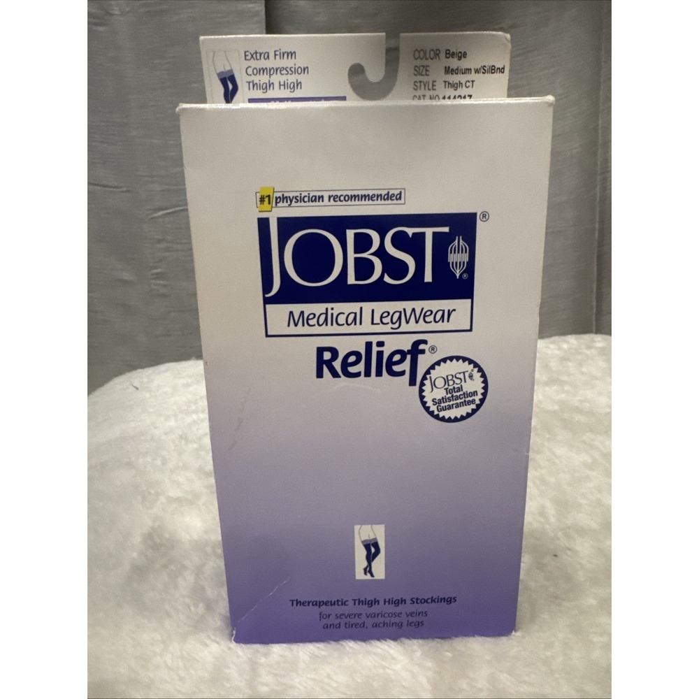 JOBST Relief Theraputic Thigh High Silicone Dot Band 30-40mmHg (Beige) Medium